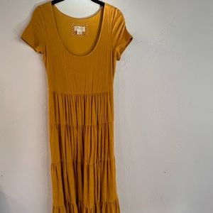 Maeve Anthropologie yellow maxi dress xs